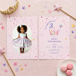 Invitación Princess 3rd Birthday Her Royal Threeness Photo
