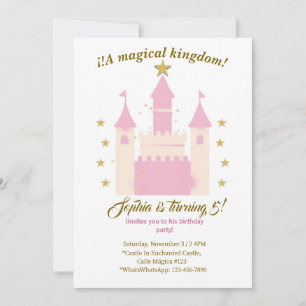 Invitación Princess and Castle Birthday Invitation "Childre