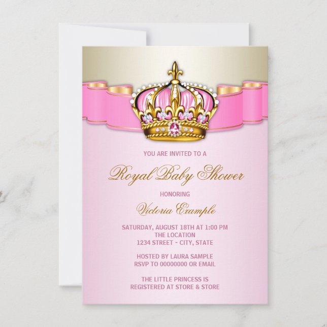 Invitación Princess Baby Shower (Anverso)