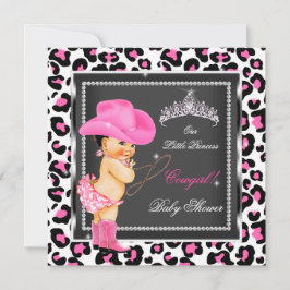 Invitación Princess Baby Shower Chica Cowgirl Brunette