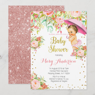 Invitación Princess Baby Shower Invite Chica