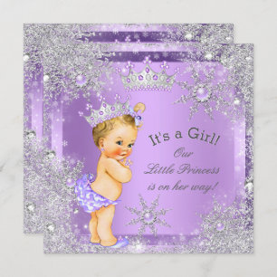 Invitación Princess Baby Shower Lilac Wonderland Blonde Baby