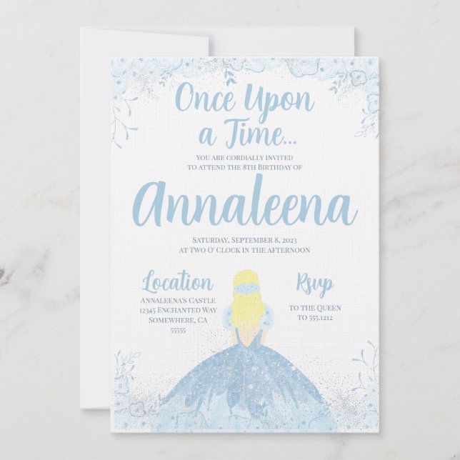 INVITACIÓN PRINCESS BIRTHDAY INVITE (Anverso)