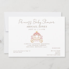 Invitación Princess Carriage Rubor Baby Shower