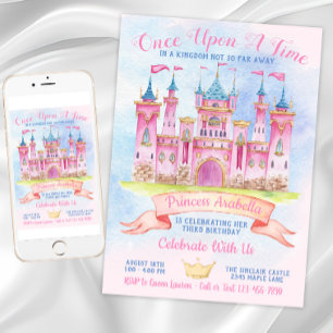 Invitación Princess Castle Any Number Princess Birday Party