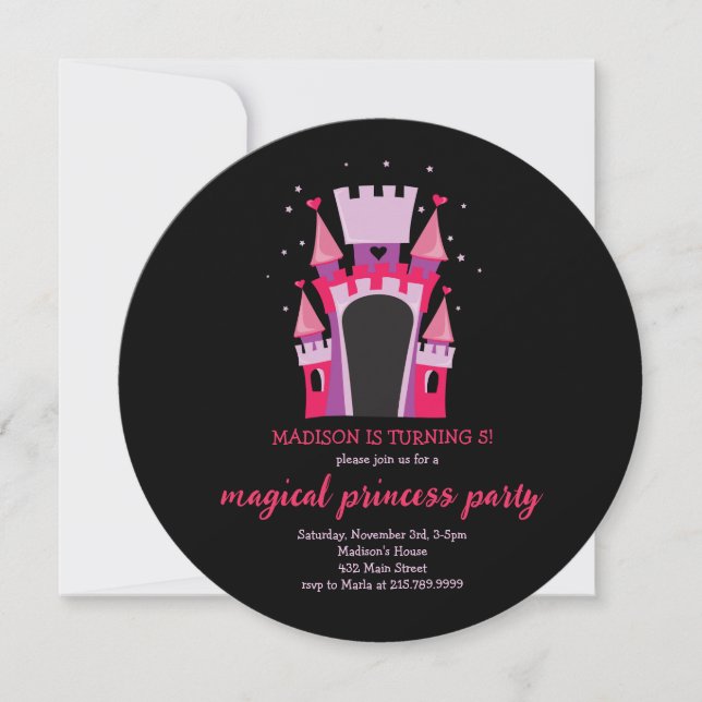Invitación PRINCESS CASTLE BOUNCE HOUSE Fiesta de cumpleaños (Anverso)