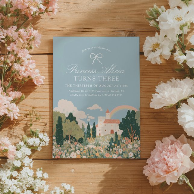 Invitación Princess Castle Floral Fairytale Cumpleaños (Subido por el creador)