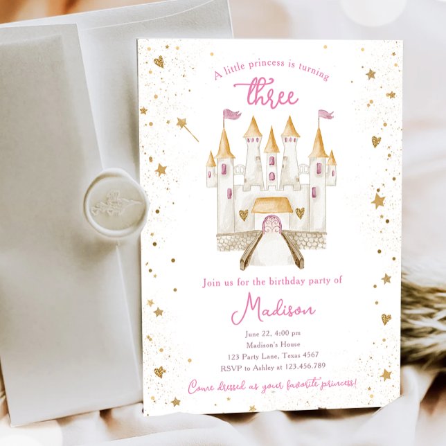 Invitación Princess Castle Magical Chica 3er cumpleaños (Subido por el creador)