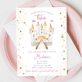 Invitación Princess Castle Magical Chica Segundo Cumpleaños