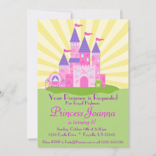 Invitación Princess Castle y Carriage Birday Party