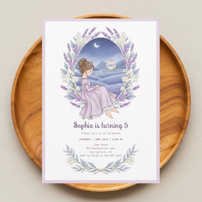 Invitación Princess Cinderella Fairytale Cumpleaños Floral (Subido por el creador)