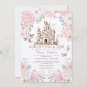 Invitación Princess ÉRASE una vez cumpleaños Castillo Floral