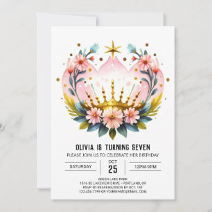 Invitación Princess Fairytale Birthday Crown