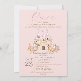 Invitación Princess Gold Castle Baby Shower