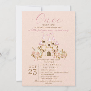 Invitación Princess Gold Castle Baby Shower