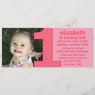 Invitación Princess Pink One Is Fun Photo First Birday Part