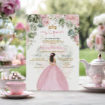 Invitación Princess Pink Vestidos Floral Sage Verde Mis Quinc<br><div class="desc">Princesa Rosa Vestidos Floral Sage Verde Mis Quince Invitación Quinceañera 15 Anos,  Mariposa 16 cumpleaños</div>