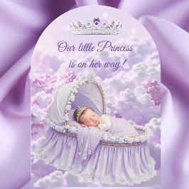Invitación Princess Purple Lilac Baby Shower Tiara