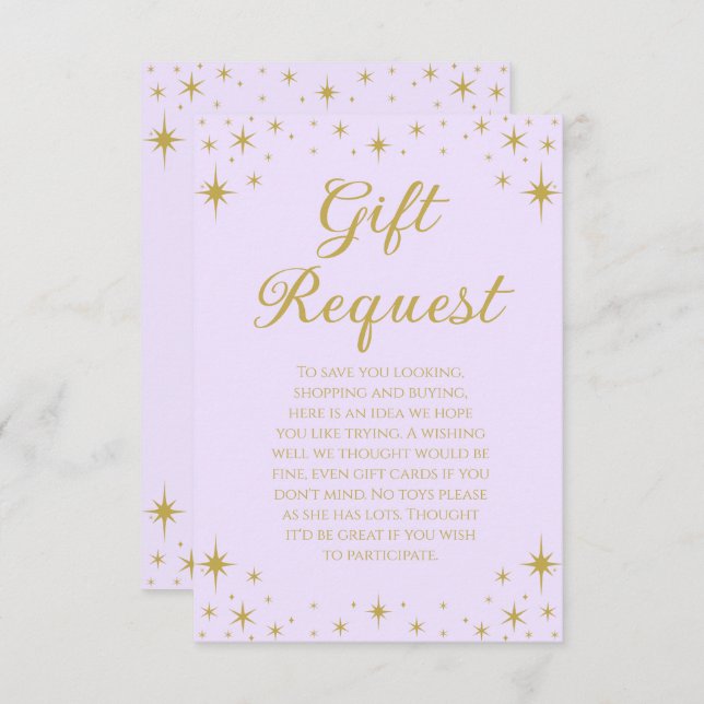 Invitación Princess Royal Birthday Gift Request Card (Anverso / Reverso)