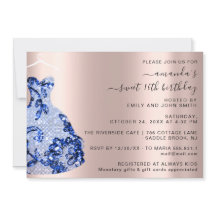 Princess Royal Rosa Vestido dulce 16ª Marina Azul