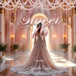 Invitación Princess Sweet 16 Birthday Party Rubor Pink<br><div class="desc">La princesa de cuento de hadas dulces 16 cumpleaños Rubor Pink. Princesa Dulce 16 Cumpleaños 16 Fiesta de Cumpleaños. Vestido de Tiara y estrellas de plata de encaje blanco brillan purpurina. Bonito adorable Por favor, tenga en cuenta que no es un lugar real ni joyas. Cumpleaños de cualquier edad. Personalizar...</div>