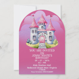 Invitación Princess Themed Girl Birthday Invitation 