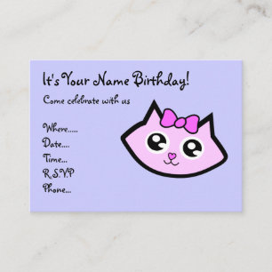 Invitación principal del cumpleaños del gatito