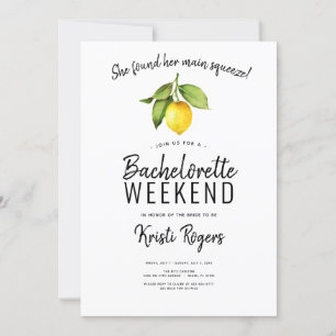 Invitación Principal Squeeze Lemon Bachelorette Fin de Semana