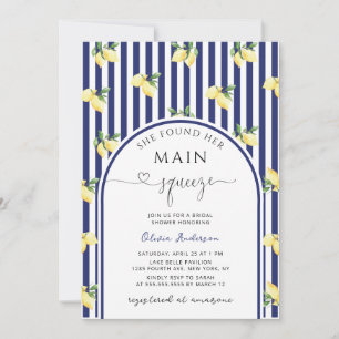 Invitación Principal Squeeze Lemon Brillante Ducha QR Código