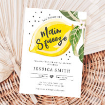 Principal Squeeze Lemon Citrus Greenery Bridal Sho