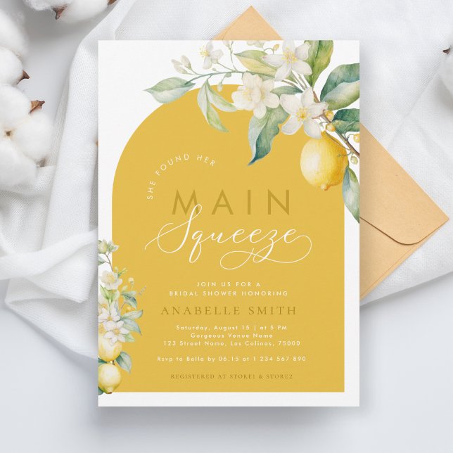 Invitación Principal Squeeze Lemon Floral Citrus Brillante Du (Subido por el creador)
