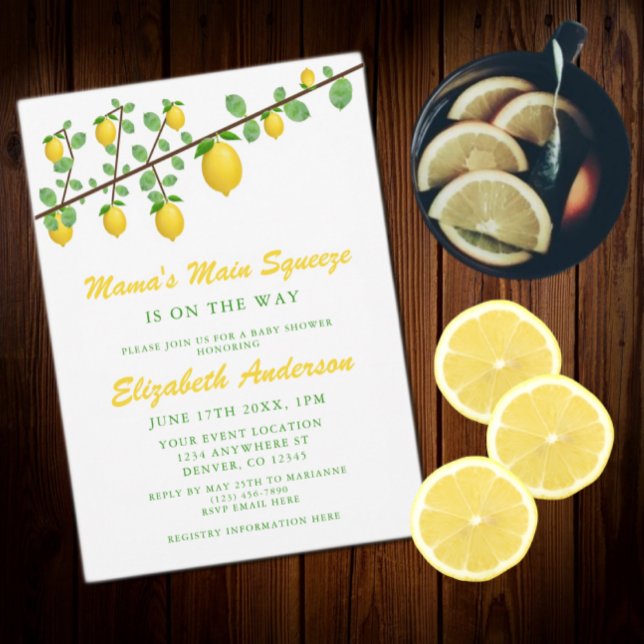 Invitación Principal Squeeze Lemon Género Neutral Baby Shower (Subido por el creador)