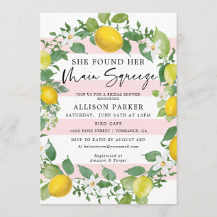 Invitación Principal Squeeze Lemon Theme Bridal Shower
