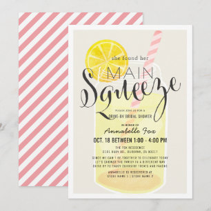Invitación Principal Squeeze Lemonade Jar Drive-by Bridal Sho