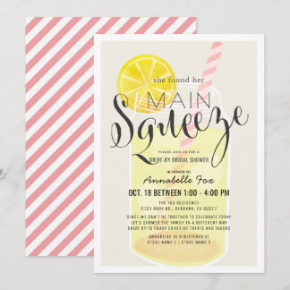 Invitación Principal Squeeze Lemonade Jar Drive-by Bridal Sho