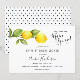 Invitación Principal Squeeze Lemons Impulsor Por Ducha Bridal