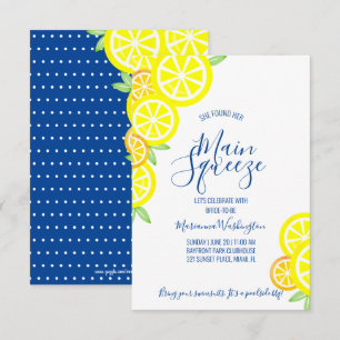 Invitación PRINCIPAL SQUEEZE verano limón BRIDAL DUCHA azul