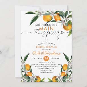 Invitación Principales Naranjas de la congelación y ducha de