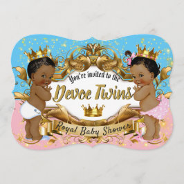 Invitación Príncipe africano|Princesa rosa y azul | Paracaída