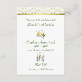 Invitación Príncipe Birthday de Little Boy