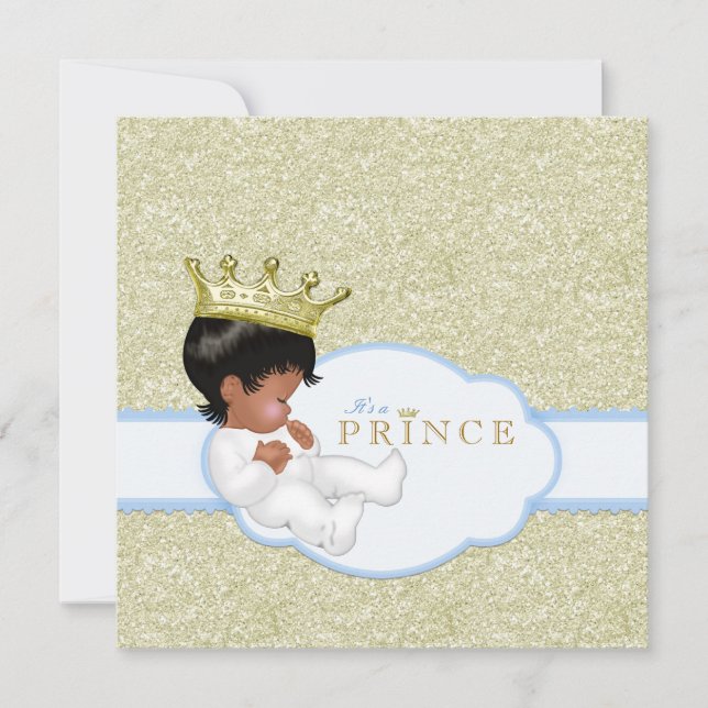 Invitación Príncipe de la etnia Baby Shower (Anverso)