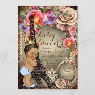 Invitación Príncipe de la etnia de la época París Baby Shower
