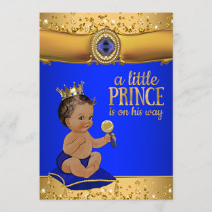 Invitación Príncipe de la Etnia Real Príncipe de Oro Azul Bab