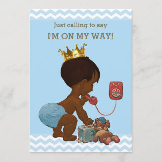Invitación Príncipe étnico al teléfono Baby Shower Chevrons A
