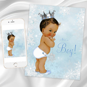 Invitación Príncipe étnico niño Paisaje Invernal Baby Shower