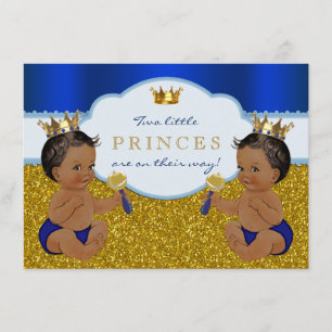 Invitación Príncipe gemelo afro-americano Baby Shower