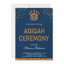 Príncipe Real Corona de Oro Azul Aqiqah