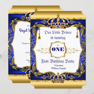 Invitación Príncipe Real cumpleaños 1st cumpleaños Corona dor