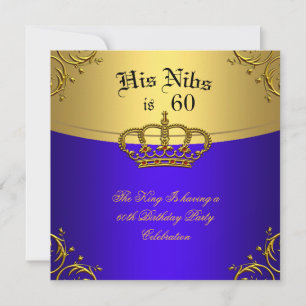 Invitación Príncipe Rey Rojo Oro Real Azul Corona Cumpleaños 