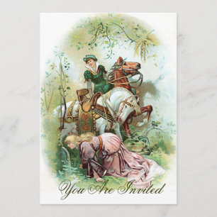 Invitación Príncipes vestidos de color rosa